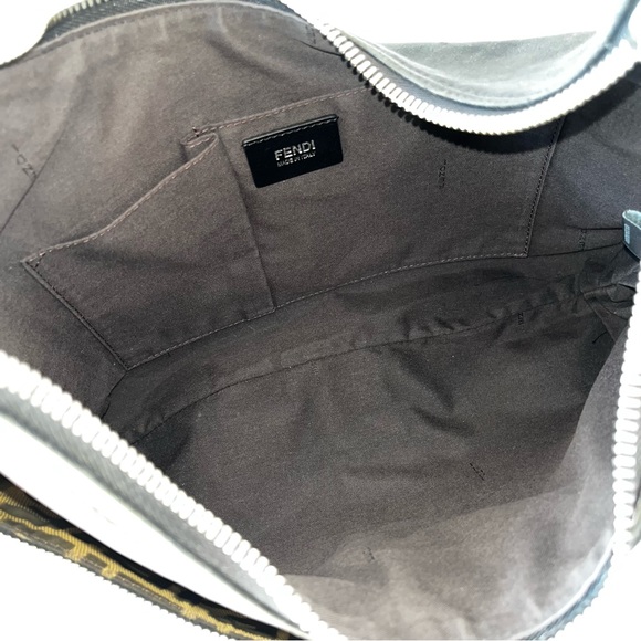 Fendi: Leather Zip Front Pocket Monogram
Hobo Bag (Black) - Picture 15 of 17